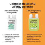 Aromi Naturals Duo Chamber nasal inhalers with mint for cooling relief and lime for invigorating freshness