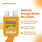 Aromi Naturals duo chamber orange nasal inhaler with natural energy boost and stress relief benefits