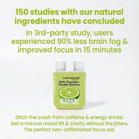 Aromi Naturals Duo Chamber Double Release lime nasal inhaler with text about natural ingredients reducing brain fog and improving focus
