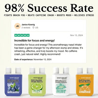 Aromi Naturals Duo Chamber nasal inhaler variety pack with blueberry, lime, mint, and orange scents