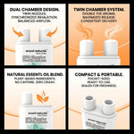 Aromi Naturals Duo Chamber Nasal Inhaler with dual nozzles, natural essential oils, compact and portable design