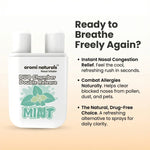 Aromi Naturals Mint Duo Chamber Nasal Inhaler for instant nasal congestion relief and allergy combat, drug-free